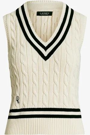 Ralph Lauren Kabelgebreide spencer met V-hals