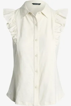 Ralph Lauren Mouwloze blouse met ruches