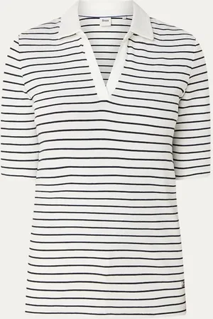 Brax Cleo T-shirt met streepprint en V-hals
