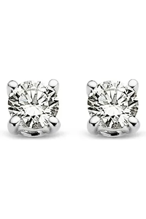 Diamond Point Witgouden solitair groeibriljant oorstekers, 0-08 ct- 0-08 ct diamant Groeibriljant