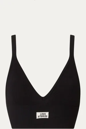 LOVE Stories Posey ribgebreide bralette met logo