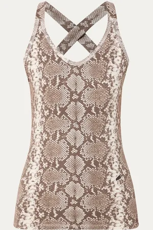 10 days Wrapper tanktop in biologische katoenblend met slangenprint