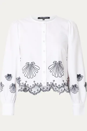 French Connection Cambria cropped blouse met borduring