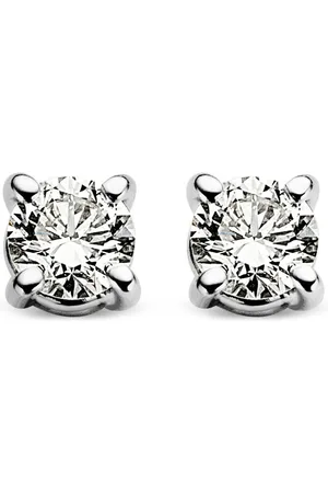 Diamond Point Witgouden solitair groeibriljant oorstekers, 0-12 ct- 0-12 ct diamant Groeibriljant