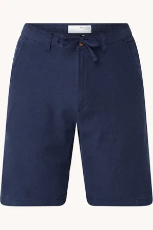 SELECTED Brody straight fit chino in linnenblend met steekzakken