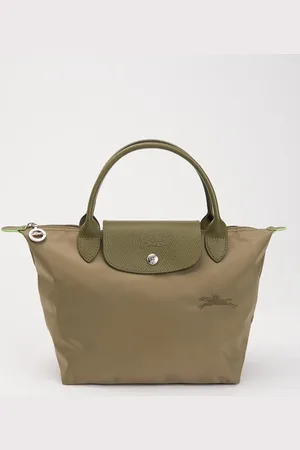 Longchamp Le Pliage Green handtas S met leren details