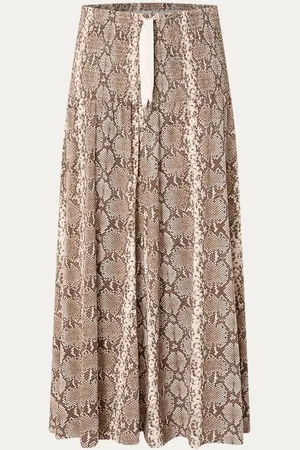 10 days Maxi rok van biologisch katoen met slangenprint en smockwerk