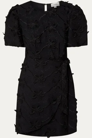 Aaiko Celina mini tuniekjurk met bloemborduring en strikceintuur
