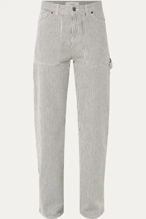 Bash Carpenter high waist straight leg jeans met streeppprint