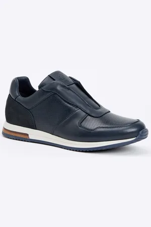 Dune Triology sneaker van leer met suède details