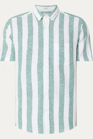 GANT Regular fit overhemd in linnenblend met streepprint