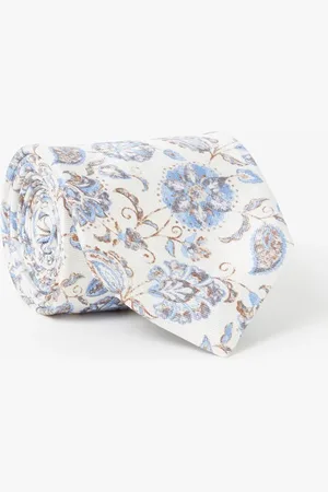 Profuomo Stropdas van zijde met bloemenprint