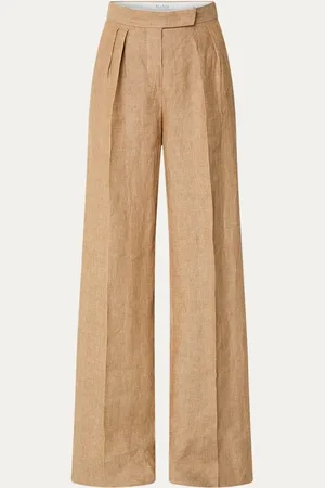 Max Mara Rauche high waist wide fit pantalon van linnen