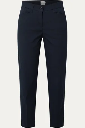 Brax Mara high waist tapered fit cropped pantalon met steekzakken