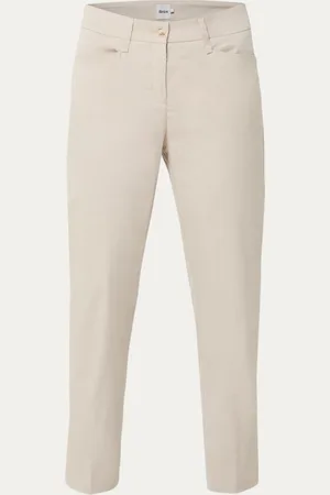 Brax Mara high waist tapered fit cropped pantalon met steekzakken