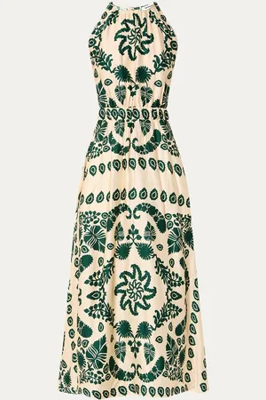 Sandro Midi jurk met print en cut-out detail
