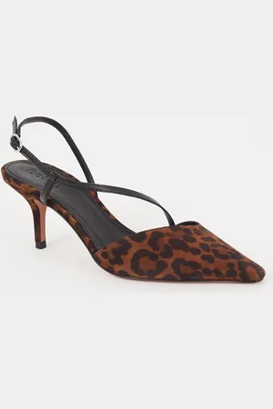 Bash Colce slingback van suède met panterprint