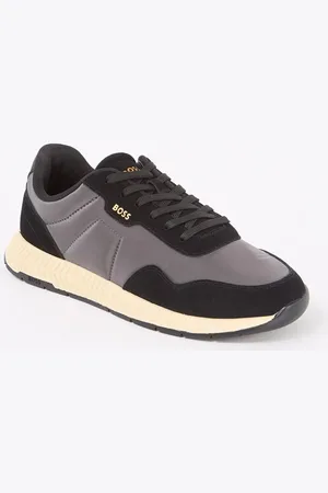 HUGO BOSS Titanium sneaker met suède details