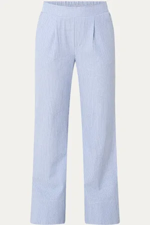 Expresso High waist wide leg pantalon van crêpe met streepprint