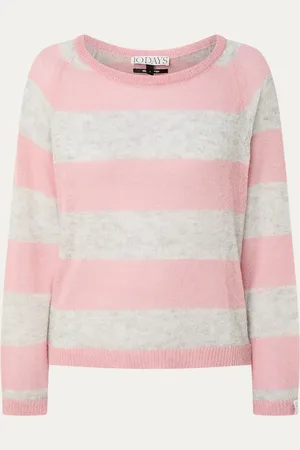 10 days Semi-transparante fijngebreide trui in merino wolblend met streepprint