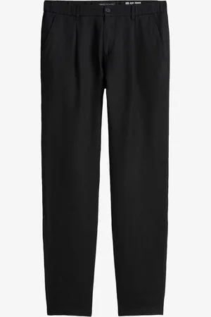 Marc O’ Polo Osby tapered fit chino van linnen met plooidetail