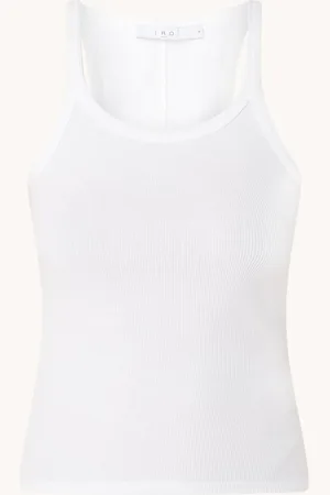 IRO Palisso tanktop met ribstructuur en ronde hals
