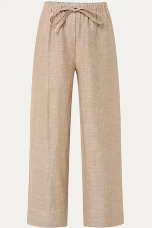Sofie Schnoor Lunet high waist wide fit pantalon met lurex en steekzakken