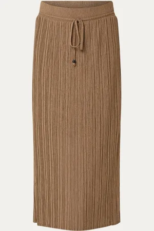 Expresso Midi rok met plissé en strikceintuur