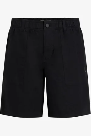 Calvin Klein Mid waist straight fit korte broek in linnenblend