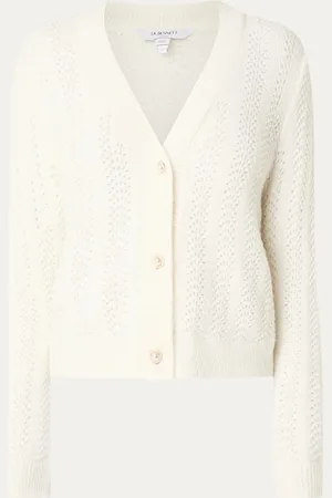 L.K. Bennett L-K-Bennett Grofgebreid vest in wolblend met opengewerkt dessin