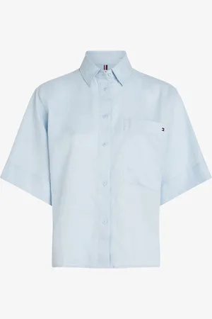 Tommy Hilfiger Blouse van linnen met borstzak