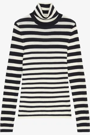 Marc O’ Polo Fijngebreide pullover van scheerwol met streepprint
