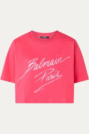 Balmain Cropped T-shirt met logoprint