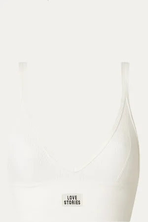 LOVE Stories Posey ribgebreide bralette met logo