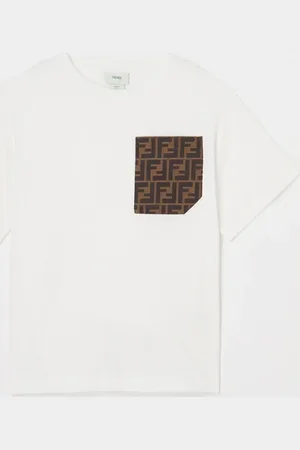 Fendi T-shirt met borstzak en logoprint