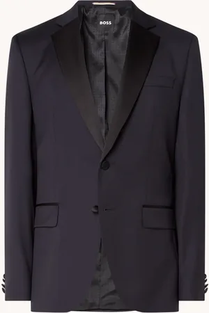 HUGO BOSS H-Huge-Tux slim fit colbert van wol met details van satijn