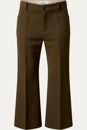 Chloé High waist flared fit cropped pantalon van wol