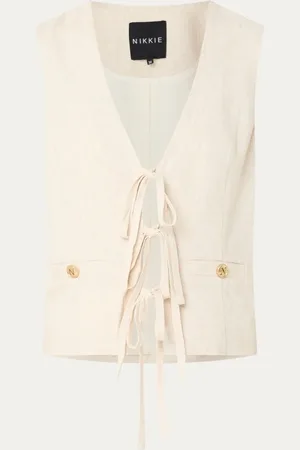 NIKKIE. Jilin gilet in linnenblend