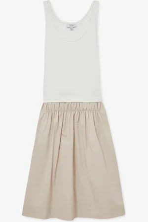 Reiss Wren mouwloze midi jurk met contrast