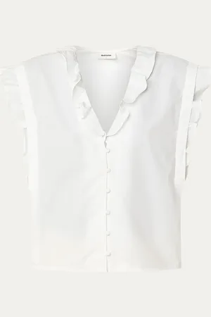 Modstrom Nikko mouwloze blouse met ruches