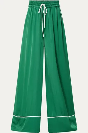 Essentiel Antwerp Hontgomery high waist wide fit palazzo broek van satijn met trekkoord