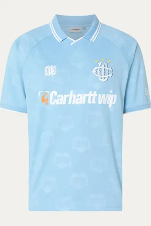 Carhartt Trainings T-shirt met polokraag en logoprint