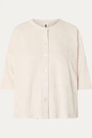Bongusta Naram oversized blouse van badstof met streepprint