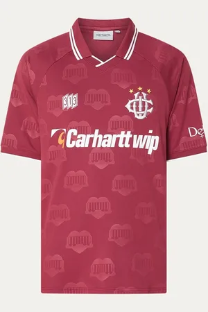 Carhartt Trainings T-shirt met polokraag en logoprint