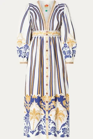 Farm Rio Pineapple Deco maxi tuniekjurk in linnenblend met kralendecoratie