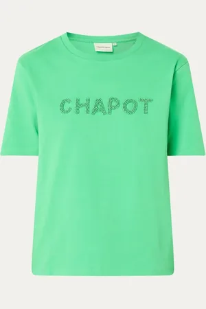 Fabienne Chapot Pearl T-shirt van biologisch katoen met logo en kralendecoratie