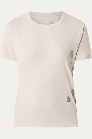 Zadig & Voltaire Marta T-shirt in linnenblend met strass
