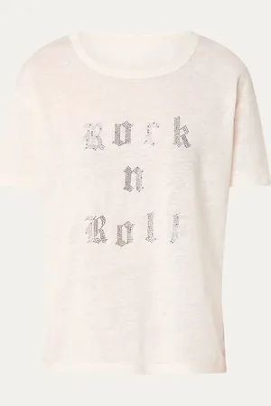 Zadig & Voltaire Marta T-shirt van linnen met strass