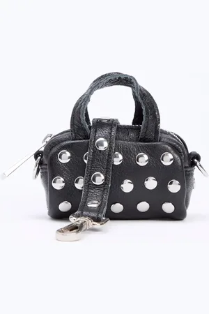 Nunoo Nugget mini crossbodytas van kalfsleer met studs