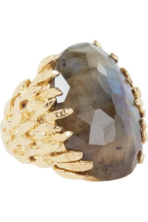 WOUTERS & HENDRIX Feather textured ring verguld